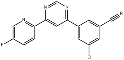 Benzonitrile, 3-chloro-5-[6-(5-fluoro-2-pyridinyl)-4-pyrimidinyl]- Structure