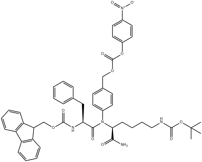 Fmoc-Phe-Lys(Boc)-PAB-PNP Structure