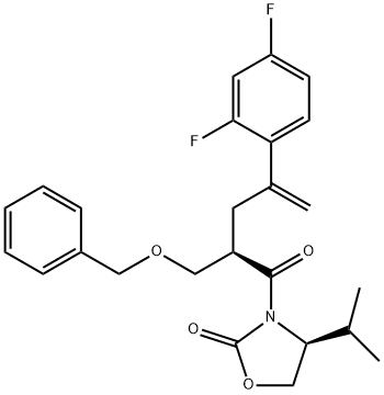 2-Oxazolidinone, 3-[4-(2,4-difluorophenyl)-1-oxo-2-[(phenylmethoxy)methyl]-4-pentenyl]-4-(1-methylethyl)-, [S-(R*,S*)]- (9CI) 구조식 이미지