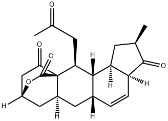 2H-8,10a-Ethanocyclopenta[7,8]naphtho[2,3-c]pyran-3,10,12-trione, 1,3a,5a,6,6a,7,8,11,11a,11b-decahydro-2-methyl-11-(2-oxopropyl)-, (2R,3aS,5aS,6aS,8R,10aR,11S,11aS,11bR)- Structure