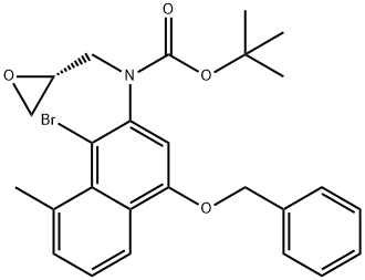 Carbamic acid, N-[1-bromo-8-methyl-4-(phenylmethoxy)-2-naphthalenyl]-N-[(2R)-2-oxiranylmethyl]-, 1,1-dimethylethyl ester Structure