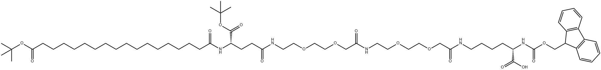 Fmoc-L-Lys[Oct-(otBu)-Glu-(otBu)-AEEA-AEEA]-OH Structure