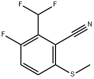 Benzonitrile, 2-(difluoromethyl)-3-fluoro-6-(methylthio)- Structure