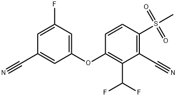 Benzonitrile, 3-(3-cyano-5-fluorophenoxy)-2-(difluoromethyl)-6-(methylsulfonyl)- 구조식 이미지