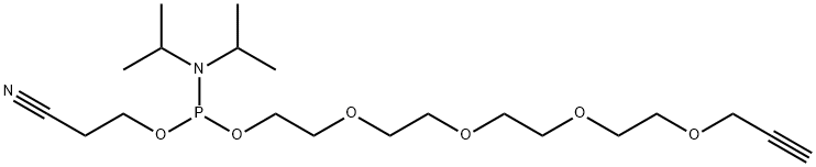 Propargyl-PEG5-1-O-(b-cyanoethyl-N,N-diisopropyl)phosphoramidite 구조식 이미지