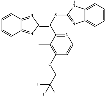 1H-Benzimidazole, 2-[[2H-benzimidazol-2-ylidene[3-methyl-4-(2,2,2-trifluoroethoxy)-2-pyridinyl]methyl]thio]- Structure