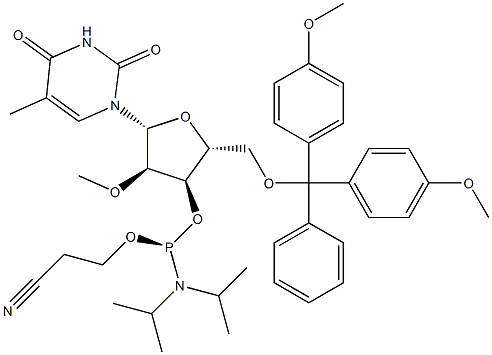 5-Me-2'-OMe-U-CE Phosphoramidite 구조식 이미지