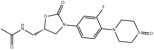 Acetamide, N-[[(5S)-3-[3-fluoro-4-(1-oxido-4-thiomorpholinyl)phenyl]-2-oxo-5-oxazolidinyl]methyl]- 구조식 이미지