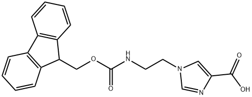 1H-Imidazole-4-carboxylic acid, 1-[2-[[(9H-fluoren-9-ylmethoxy)carbonyl]amino]ethyl]- Structure