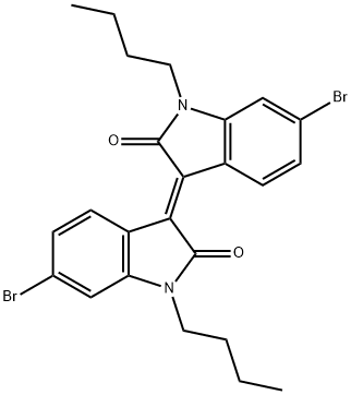 2H-Indol-2-one, 6-bromo-3-(6-bromo-1-butyl-1,2-dihydro-2-oxo-3H-indol-3-ylidene)-1-butyl-1,3-dihydro-, (3E)- Structure