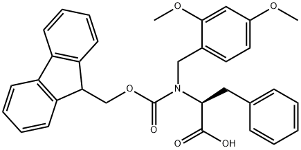 L-Phenylalanine, N-[(2,4-dimethoxyphenyl)methyl]-N-[(9H-fluoren-9-ylmethoxy)carbonyl]- 구조식 이미지