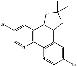 5,10-dibromo-2,2-dimethyl-[1,3]dioxolo[4,5-f][1,10]phenanthroline 구조식 이미지