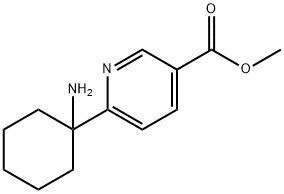 3-Pyridinecarboxylic acid, 6-(1-aminocyclohexyl)-, methyl ester Structure