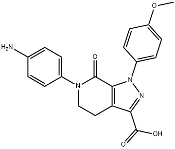 Apixaban impurity 14/6-(4-aminophenyl)-1-(4-methoxyphenyl)-7-oxo-4,5,6,7-tetrahydro-1H-pyrazolo[3,4-c]pyridine-3-carboxylic acid 구조식 이미지