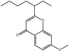 4H-1-Benzopyran-4-one, 2-(1-ethylpentyl)-7-methoxy- Structure