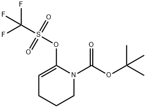 1(2H)-Pyridinecarboxylic acid, 3,4-dihydro-6-[[(trifluoromethyl)sulfonyl]oxy]-, 1,1-dimethylethyl ester 구조식 이미지