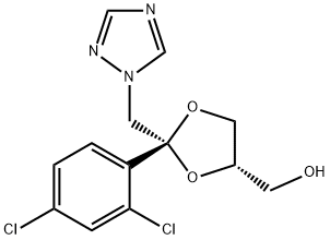 1,3-Dioxolane-4-methanol, 2-(2,4-dichlorophenyl)-2-(1H-1,2,4-triazol-1-ylmethyl)-, (2R,4S)- 구조식 이미지