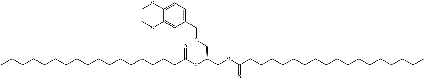 Octadecanoic acid, 1-[[(3,4-dimethoxyphenyl)methoxy]methyl]-1,2-ethanediyl ester, (S)- (9CI) Structure