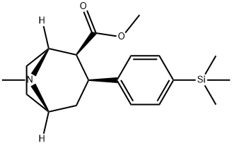 8-Azabicyclo[3.2.1]octane-2-carboxylic acid, 8-methyl-3-[4-(trimethylsilyl)phenyl]-, methyl ester, (1R,2S,3S,5S)- Structure