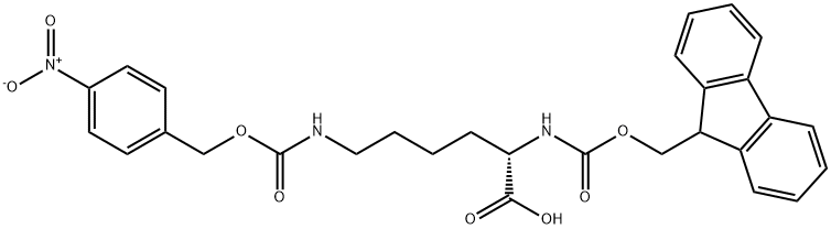 L-Lysine, N2-[(9H-fluoren-9-ylmethoxy)carbonyl]-N6-[[(4-nitrophenyl)methoxy]carbonyl]- Structure