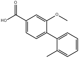 [1,1'-Biphenyl]-4-carboxylic acid, 2-methoxy-2'-methyl- Structure