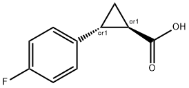 rac-(1R,2R)-2-(4-fluorophenyl)cyclopropane-1-carboxylic acid 구조식 이미지