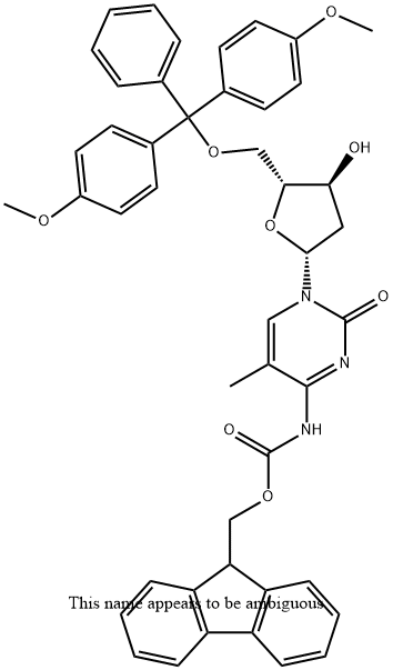 5'-O-(4,4'-Dimethoxytrityl)-2'-deoxy-N4-[(9H-fluoren-9-ylmethoxy) carbonyl]-5-methylcytidine 구조식 이미지