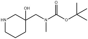 tert-butyl N-[(3-hydroxypiperidin-3-yl)methyl]-N-methylcarb amate Structure