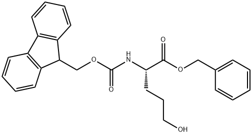 L-Norvaline, N-[(9H-fluoren-9-ylmethoxy)carbonyl]-5-hydroxy-, phenylmethyl ester Structure