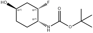 tert-Butyl ((1S,2R,4S)-rel-2-fluoro-4-hydroxycyclohexyl)carbamate Structure