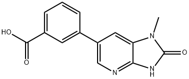 Benzoic acid, 3-(2,3-dihydro-1-methyl-2-oxo-1H-imidazo[4,5-b]pyridin-6-yl)- Structure