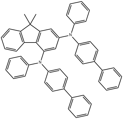 9H-Fluorene-2,4-diamine, N2,N4-bis([1,1'-biphenyl]-4-yl)-9,9-dimethyl-N2,N4-diphenyl- 구조식 이미지