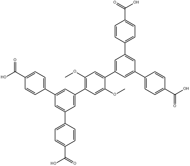 1,1':3',1'':4'',1''':3''',1''''-Quinquephenyl]-4,4''''-dicarboxylic acid, 5',5'''-bis(4-carboxyphenyl)-2'',5''-dimethoxy- Structure