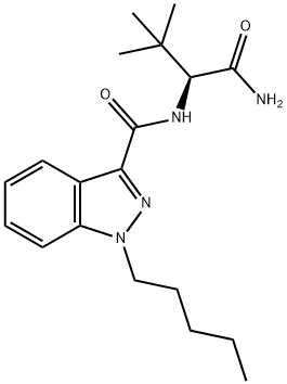 1H-Indazole-3-carboxamide, N-[(1S)-1-(aminocarbonyl)-2,2-dimethylpropyl]-1-pentyl- Structure