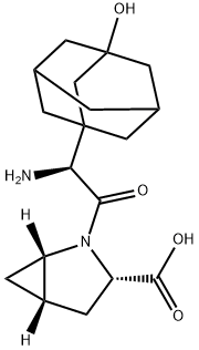 2-Azabicyclo[3.1.0]hexane-3-carboxylic acid, 2-[(2S)-2-amino-2-(3-hydroxytricyclo[3.3.1.13,7]dec-1-yl)acetyl]-, (1S,3S,5S)- 구조식 이미지