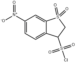 6-nitro-1,1-dioxo-2,3-dihydro-1lambda6-benzothiophene-3-sulfonyl chloride Structure
