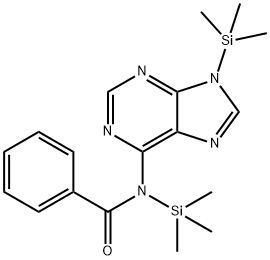 Benzamide, N-(trimethylsilyl)-N-[9-(trimethylsilyl)-9H-purin-6-yl]- Structure