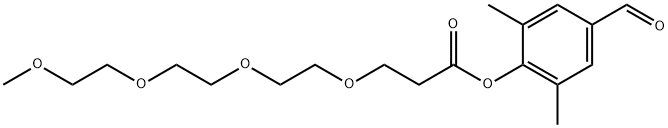 (4-Formyl-2,6-dimethylphenol)-m-peg4-acid ester Structure