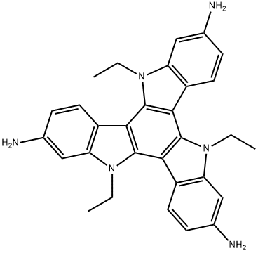 5H-Diindolo[3,2-a:3',2'-c]carbazole-2,7,12-triamine, 5,10,15-triethyl-10,15-dihydro- Structure