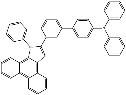 [1,1'-Biphenyl]-4-amine, N,N-diphenyl-3'-(1-phenyl-1H-phenanthro[9,10-d]imidazol-2-yl)- Structure