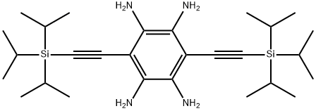 1,2,4,5-Benzenetetramine, 3,6-bis[2-[tris(1-methylethyl)silyl]ethynyl]- Structure