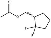 1-{[(2,2-difluorocyclopentyl)methyl]sulfanyl}ethan-1-one 구조식 이미지