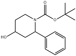 1-Piperidinecarboxylic acid, 4-hydroxy-2-phenyl-, 1,1-dimethylethyl ester Structure