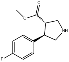 3-Pyrrolidinecarboxylic acid, 4-(4-fluorophenyl)-, methyl ester, (3S,4R)- 구조식 이미지