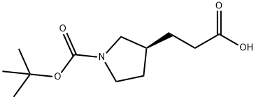 3-Pyrrolidinepropanoic acid, 1-[(1,1-dimethylethoxy)carbonyl]-, (3S)- Structure