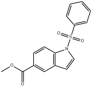 1H-Indole-5-carboxylic acid, 1-(phenylsulfonyl)-, methyl ester 구조식 이미지