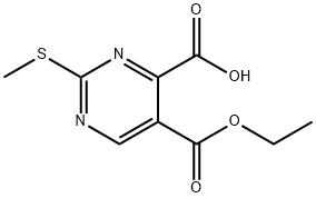 4,5-Pyrimidinedicarboxylic acid, 2-(methylthio)-, 5-ethyl ester Structure