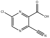 2-Pyrazinecarboxylic acid, 6-chloro-3-cyano- Structure