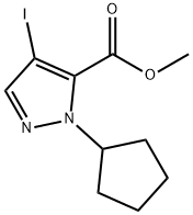 methyl 1-cyclopentyl-4-iodo-1H-pyrazole-5-carboxylate Structure