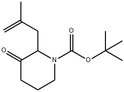 1-Piperidinecarboxylic acid, 2-(2-methyl-2-propen-1-yl)-3-oxo-, 1,1-dimethylethyl ester Structure